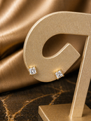 Brinco Quadrado Cristal – Semijoia Banhada a Ouro 18K