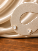 Brinco Coração Cristal – Semijoia Banhada a Ouro 18K