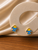 Brinco Personagem Colorido Folheado a Ouro 18K