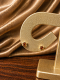 Brinco Estrela com Pedraria Colorida – Semijoia Banhada a Ouro 18K