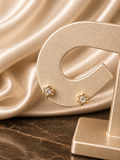 Brinco Estrela com Pedraria Colorida – Semijoia Banhada a Ouro 18K