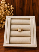 Anel Quadrado Cravejado Folheado a Ouro 18K