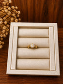 Anel Halo Cravejado Premium Folheado a Ouro 18K