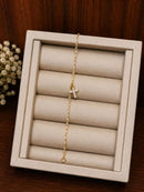 Pulseira Cruz Brilho Dourada Folheada a Ouro 18K