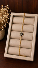 Pulseira Fé Cravejada Elo Portuguesa Folheada a Ouro 18K
