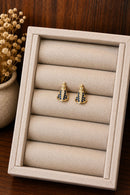 Brinco Nossa Senhora Cravejado Dourado Folheado a Ouro 18K