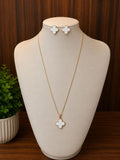Conjunto Trevo Luxo Folheado a Ouro 18K