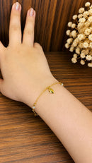 Pulseira De Pingente Coração Folheado a Ouro 18K