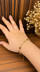 Pulseira Folhas Elegante Folheada a Ouro 18K