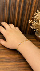 Pulseira Corações & Pérolas Folheada a Ouro 18K