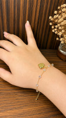 Pulseira Cristais Love Folheada a Ouro 18K