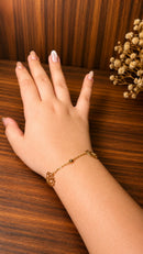 Pulseira Rosé Elegante Folheada a Ouro 18K