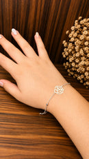 Pulseira Rosa Elegante Folheado a Prata 925