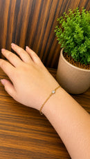 Pulseira Dourada Ponto de Luz Folheado a Ouro 18K
