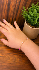 Pulseira Infantil Pérolas Coloridas Folheado a Ouro 18K
