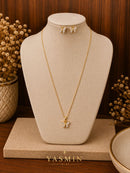 Conjunto Borboleta Cristal Folheado a Ouro 18K