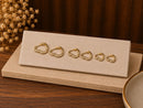 Trio de Argolas Orgânicas com Zircônias Folheado a Ouro 18K