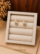 Brinco Argola Dupla Luxo Cravejada – Semijoia Banhada a Ouro 18K