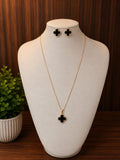Conjunto Trevo Luxo Folheado a Ouro 18K